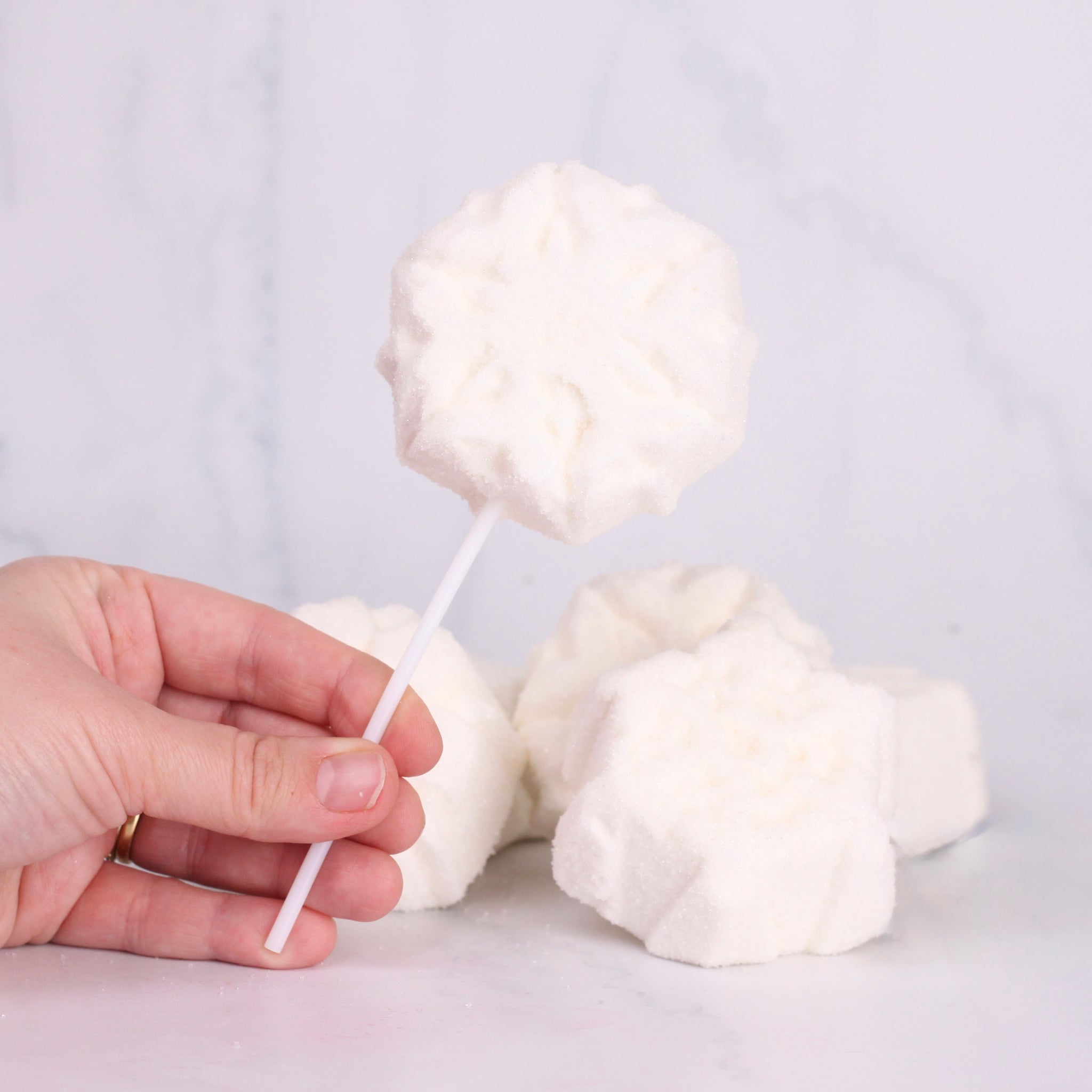 Snowflake Marshmallow Pops